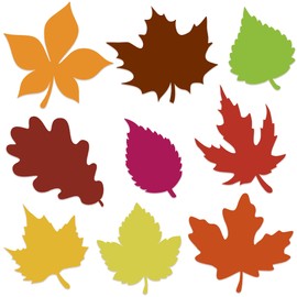 Lucleag 90 PCS Fall Cutouts for Bulletin Board Decoration, Fall Autumn Maple Leaves Cutouts with Glue Points for Thanksgiving Fall Autumn Classroom Office Home Bulletin Board Party Decorations