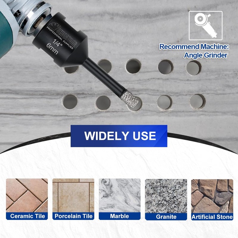 SHDIATOOL Diamond Core Drill Bits 2PCS 5/16 Inch for Porcelain