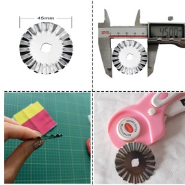 45mm Rotary Cutter Blades, Wavy Replacement Blades, Pinking Rotary Blades Refill 45mm,Fits Fiskars,OLFA, SKS-7,Fabric Cutting Blades Refill for Quilting Scrapbooking Sewing Arts &Crafts,5 Pack(Silver)