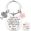 VeyoCraft Cousin Gifts Keychain for Women Men - Funny Family