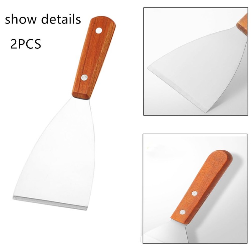 Grill Slant Edge Flat Scraper,Granmagazz 2 Pieces Stainless Steel Grill