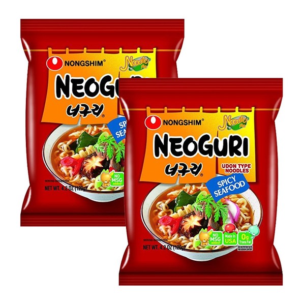 [ 2 Packs ] NongShim Neoguri Noodles 4.2 Ounce Spicy Seafood Noodles