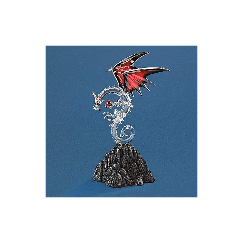 GLASS BARON GLASS DRAGON FIGURINE WITH RUBY MODEL# D6 994