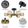 SHINELUX Modern Sputnik Chandelier, 6-Lights Crystal Semi Flush Mount Ceiling