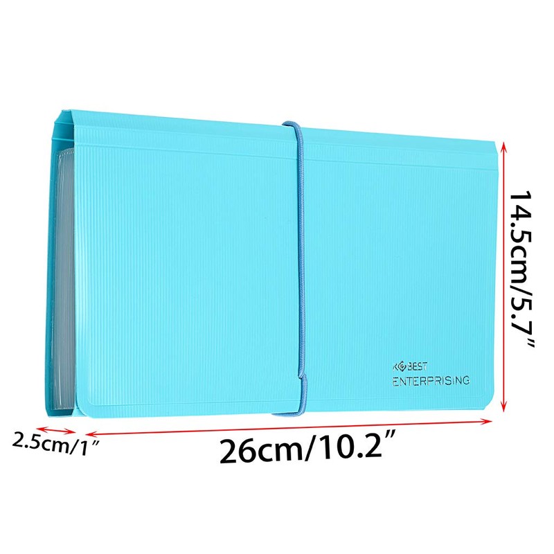 BTSKY Expanding File Folder - Blue, Plastic, 10.2in x 1in