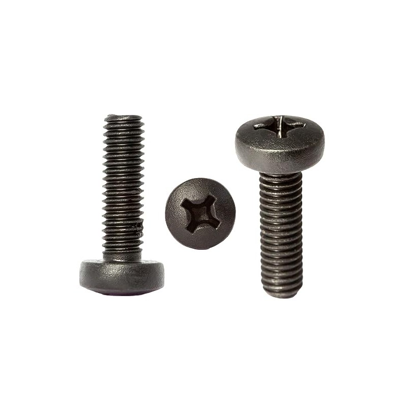 M4 (4mm x 8mm) Black Zinc Flake Phillips Pan Head