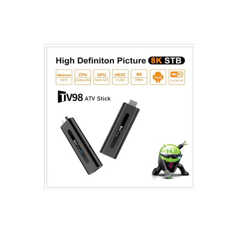 Android 14 bluetooth TV Stick, 2025 Largest 4K Streaming TV