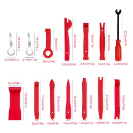 Car Trim Removal Tool Kit, 14Pcs Car Door Audio Panel Trim Removal Set, Car Upholstery Repair Kit, Car Removal Pry Tool, for Car Radio Door Panels, Fasteners, Moldings, Dashboards, Wheel Hubs