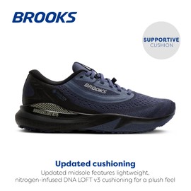 Brooks Women’s Adrenaline GTS 24 GTX Waterproof Supportive Running & Walking Shoe - Black/Nightshadow/Coconut - 7.5 Medium