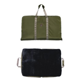 4 Cats & Dogs Gus Travel Bed – Medium (29.5″ x 39.5″), Army – Portable Pet Bed for Dogs & Cats, Soft Faux Fur, Washable Water-Resistant Nylon, Zips into Suitcase w/Handle, Great for Travel & Camping