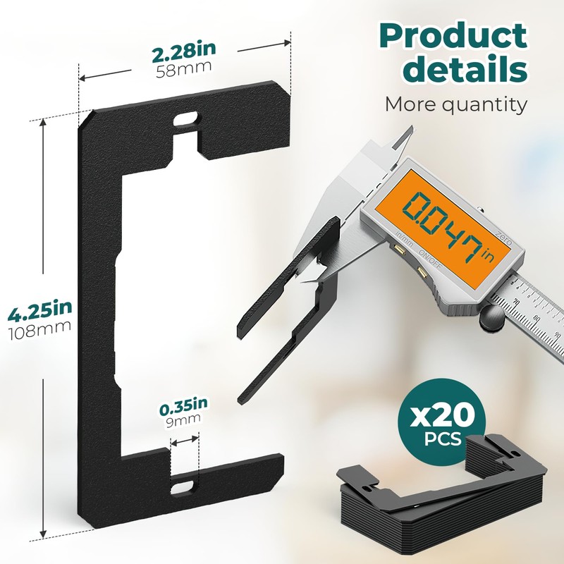 Wuno Shop 20 Pcs Wall Plate Spacer, Flush Fit Device