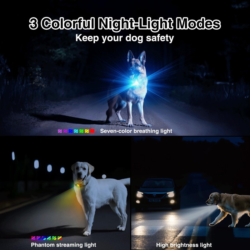 PATPET Dog Training Collar with Night Lights - 4200FT Waterproof