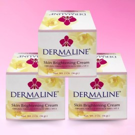 Dermaline Skin Brightening Cream, with Aloe & Vitamin E 2 fl oz (3-Pack)