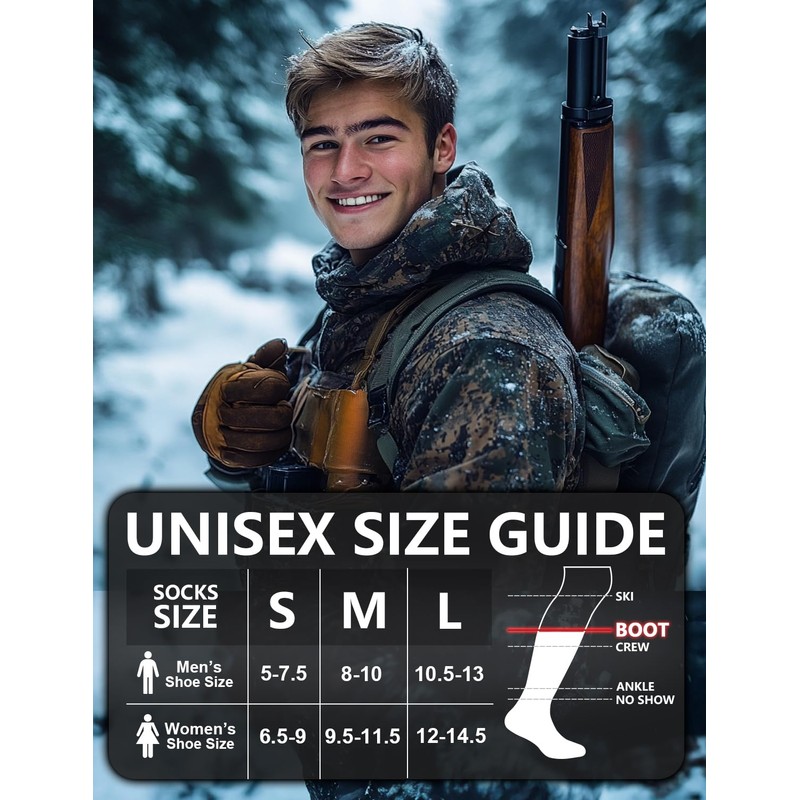 Juclise Alpaca Wool Heavyweight Thermal Boot Socks Winter Hunting Hiking