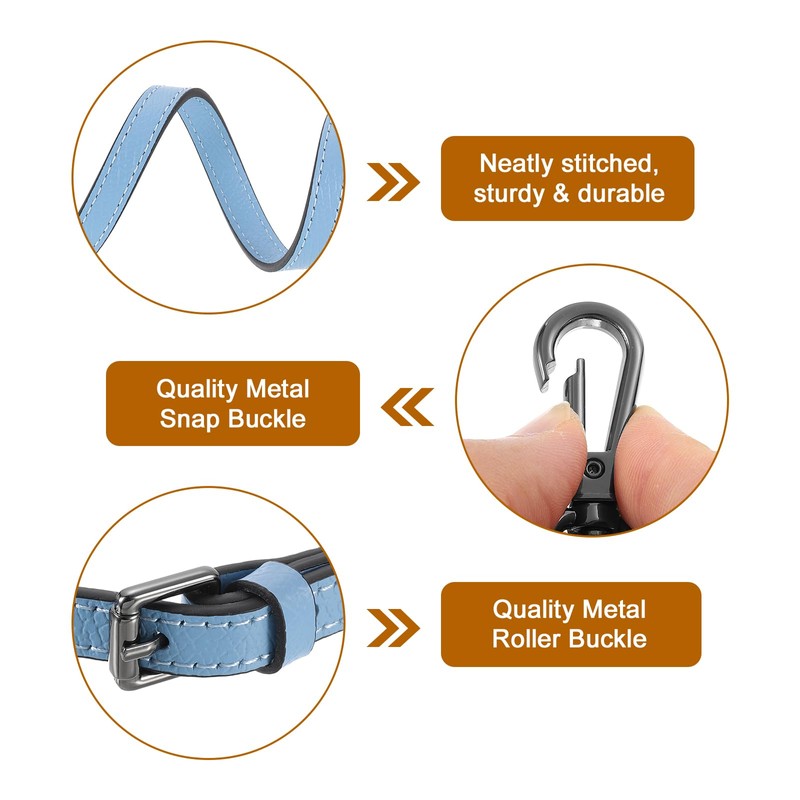 sourcing map Genuine Leather Bag Strap Replacement Adjustable Crossbody Bag