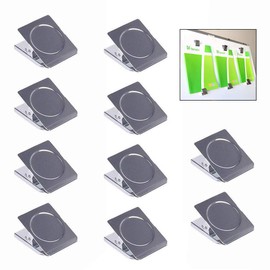 LHKJ Pack of 10 Magnetic Clips, Metal Fridge Magnetic Clips for Office Kitchen School Clips for Whiteboard, Wall Memo Note
