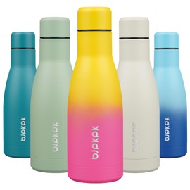 BJPKPK 12oz Water Bottles Stainless Steel Double Wall Vacuum Insulated Small Water Bottles for Travel,Rainbow