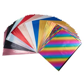 SUPERFINDINGS 60pcs Reactive Foil 10 Colors Transfer Foil Paper 11.4x7.3inch A4 Toner Foil Paper for DIY Craft Embossing Scrapbooking Cards Making,Foil by Laser Printer and Laminator