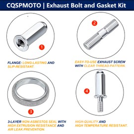 CQSPMOTO Gy6 Kit de pernos de escape y juntas para scooters de 50 cc, 125 cc, 150 cc, cuatrimoto, ciclomotor, cuatrimoto, cuatrimoto, 4 ruedas, para 10 unidades