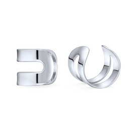 Unisex Minimalistische Geometrische Split Band Knorpel Ohr Manschette Ohrringe Wrap Helix Nicht Durchbohrt Für Teenager .925 Sterling Silber