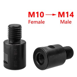 Gasea 2Pcs M10 Female to M14 Male Thread Angle Grinder Attachment Rotary Polisher Adapter Converter