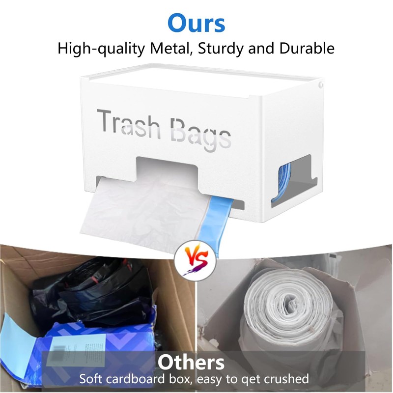 STWWO Large Trash Bag Holder Dispenser, Metal Garbage Bag Dispenser