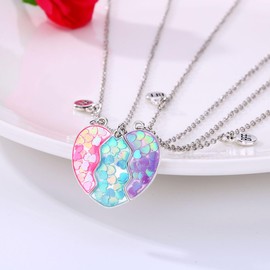 925 Sterling Silver Heart 3pcs Friendship Necklaces For 3 - Friendship Bff Necklace For 3 Best Friend Jewelry Gifts Bestie Necklace 3 Way Friendship Necklace For Women