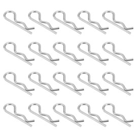 sourcing map 30Pcs 1.8mmx32mm 304 Stainless Steel R Shaped Spring Cotter Pins, R Clips Cotter Pin Spring Fastener for Household Appliances, Sports Equipment, Car Mechanics Repair (Silver)