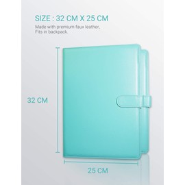 Clipboard Folder A4 Conference Folder Portfolio Folder A4 for Legal Pad, Faux Leather A4 Folder Work Writing Foldover Clipboard with Cover, Portfolio Organiser A4 Folio Clip Board (Pale Turquoise)