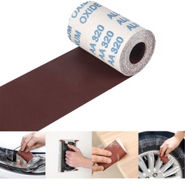15FT Sandpaper Roll 320 Grit Sanding Paper Durable Cloth Back Dry Wet Sand Paper 4.5 Inch Wide Brown Fused Alumina Abrasive Paper for Wood Drywall Metal Resin Polishing Grinding Automotive Sanding