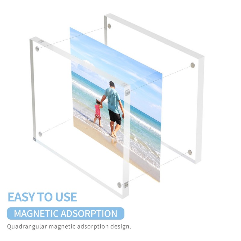 Sezanrpt Acrylic 4x4 Square Picture Frame, Magnetic Acrylic Picture Frames