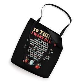 10 Things I Want Hot Chocolate Funny Winter Cocoa Design Tote Bag