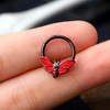 Melighting Black-red 16G Death's-Head Hawkmoth Septum Ring 316L Stainless Steel