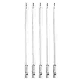 QUARKZMAN Hexagon Hex Screwdriver Bit Set 2 mm (H2) Metric 1/4 Inch Magnetic 150 mm (6 Inch) Long S2 Steel Screwdriver Bits Key Hex Pack of 5