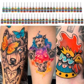 Solong Tattoo Skin Candy Tattoo Ink Set 54 Pack Primary Color Pigment Professional Supply Kit