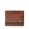 Fossil Men's Quinn Leather Bifold with Flip ID Wallet, Brown,
