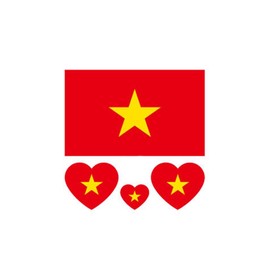 ZPDNURZL 10 Sheets Vietnam Flag Tattoos Stickers 40 Pcs Waterproof Sweat Sports National Flag Removable Fake Tattoos