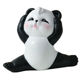 BIUDECO Ornaments Furry Stress Plush Red Panda Small Mystery Dice Mini Mega Gross Minis Panda Chopstick Rest Doll Squishy Resin Black