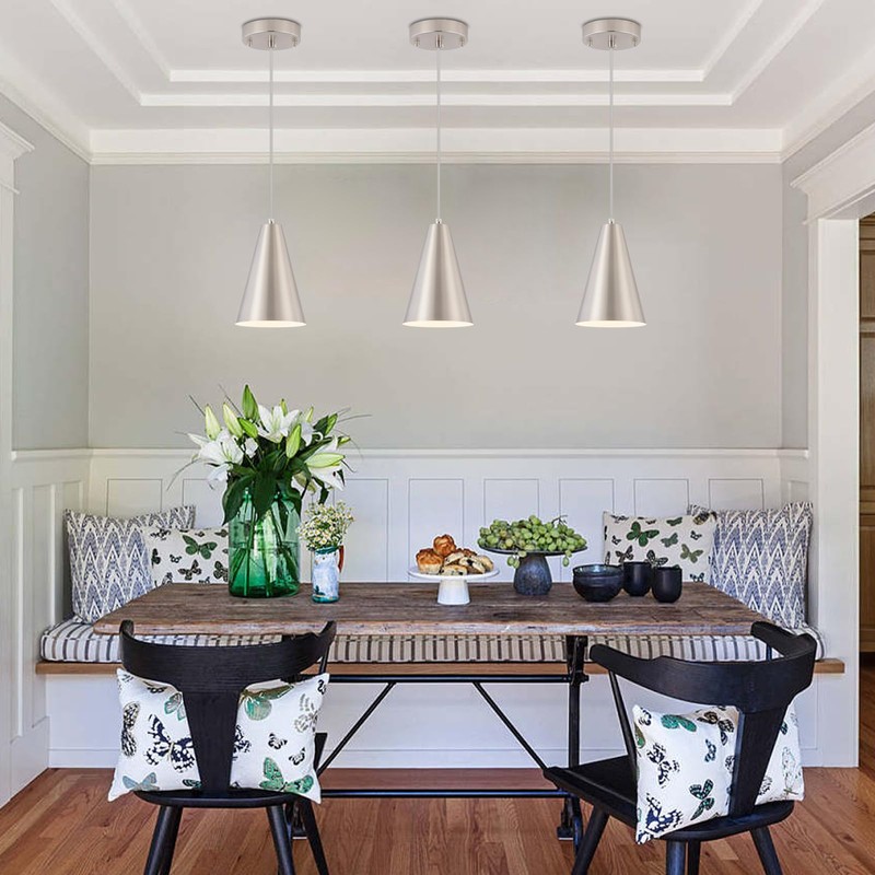 Brushed Nickel Pendant Lights Kitchen Island,Dining Room Light Fixtures Over
