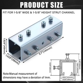 Shimeyao 4 Pcs Strut Channel Bracket Galvanized Steel 3.5 mm Thickness U Shaped Splice Connector Joiner Extend Mounting Bracket Connection for 1-5/8" Wide 1-5/8" Height Strut Channel