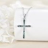 POPLYKE Cross Necklace for Women 925 Sterling Silver Abalone Shell