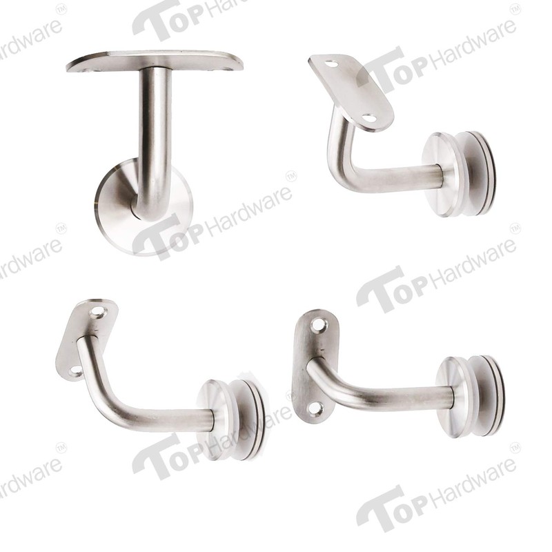 Stainless Steel Glass Mount Handrail Bracket for 1-5/8" OD Round