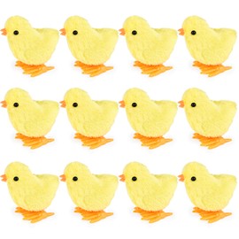 3 otters 12PCS Wind Up Toys, Wind-Up Jumping Cute Chicken Plush Chicks Toy for Kids Goodie Bags Treasure Chest Party Favors Gifts