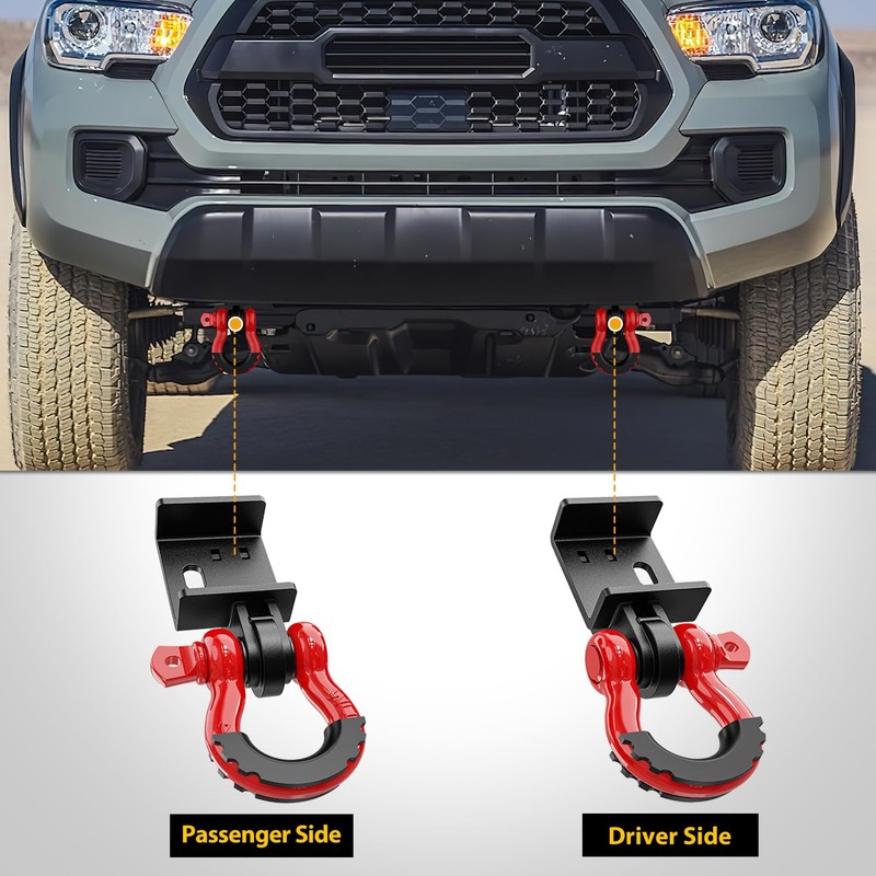 Nilight (2 Pack) Demon Front Tow Hook Mounting Bracket with