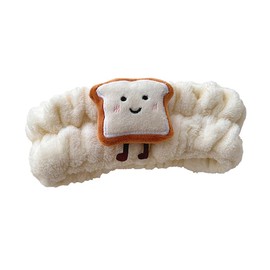 Face Wash Headband Absorbent Quick Dry Bath Makeup Headband Cute Cartoon Toast Girls Character 1 Piece