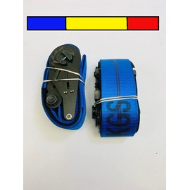 AutoHauler Supply 2 Pack 3" x 6' Short Handle Ratchet Underlift Tie Down Strap (Yellow with Cordura Sleeve, 2 Pack)