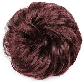 LUCBEI Moño Mujer Moño desordenado sintético Moño Donut Gary Color marrón Almohadilla for el Cabello Cuerda elástica for el Cabello Banda de Goma Extensiones de Cabello moño de Pelo (Color : 99J)
