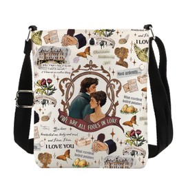 FUNYSO Romance Reader Merchandise Literary Gift Classic Novel Lover Gift We Are All Fools In Love Crossbody Bag, Fools in Cb UK, 0