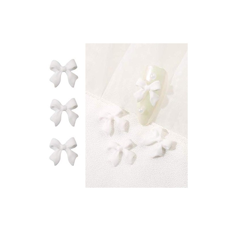 KDDOM 12 Pcs 3D Nail Decoration Resin Bow Nail Rhinestones