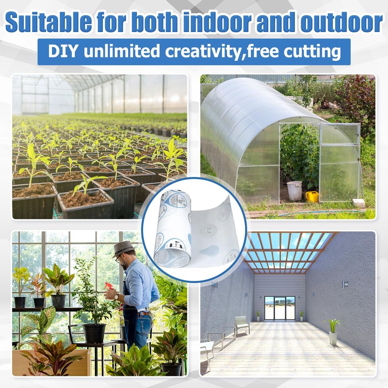 Pushglossy Polycarbonate Roofing Sheet 1mm Greenhouse Clear Film 20' x